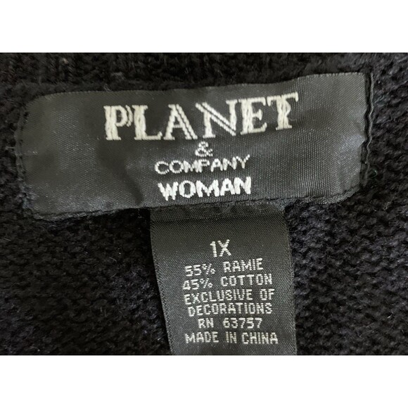 Vintage Planet & Company Woman 1X Christmas Sweater Vest Full Zip Santa - Picture 13 of 16